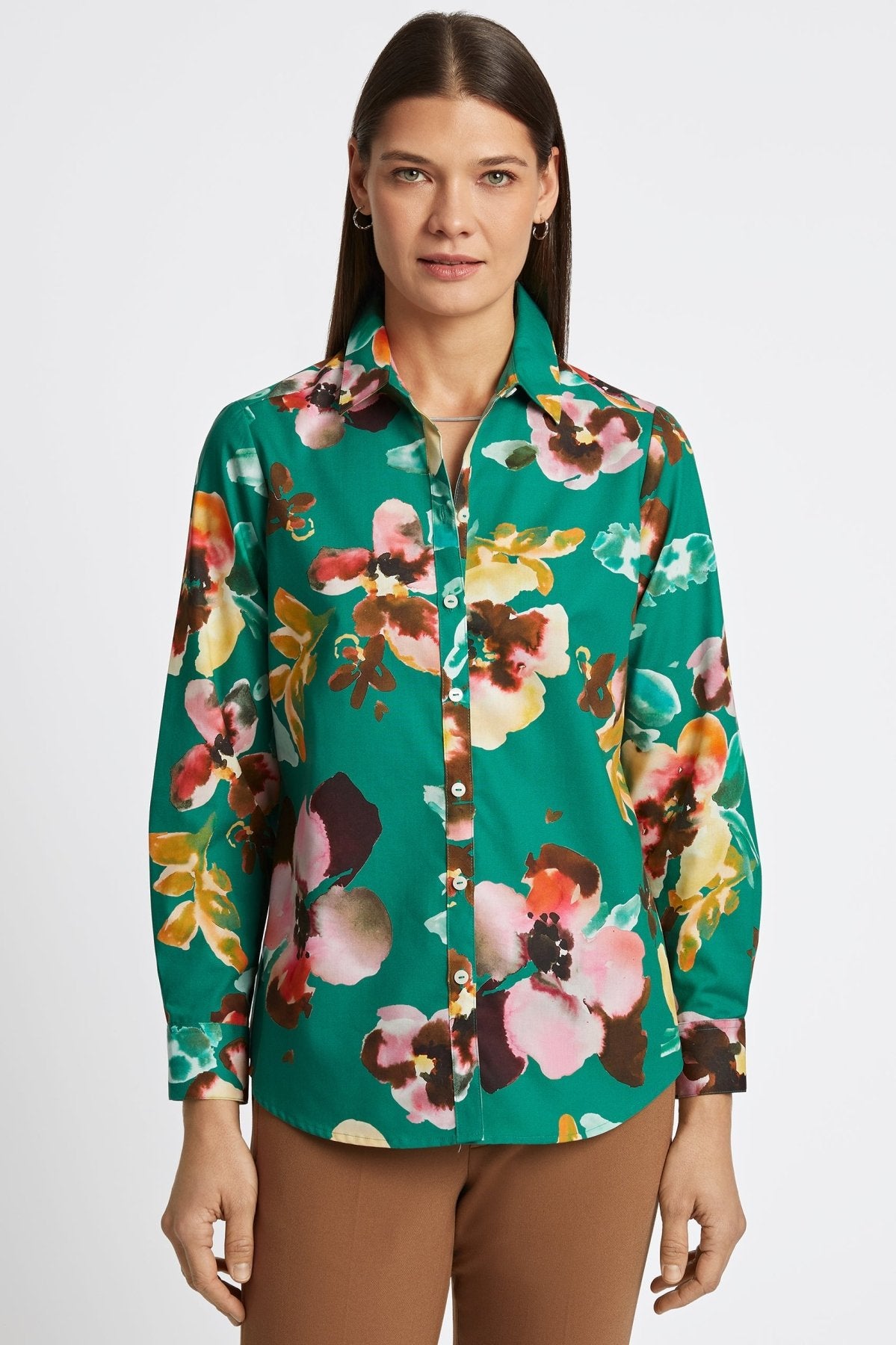 Zoey Watercolor Floral Long Sleeve Shirt