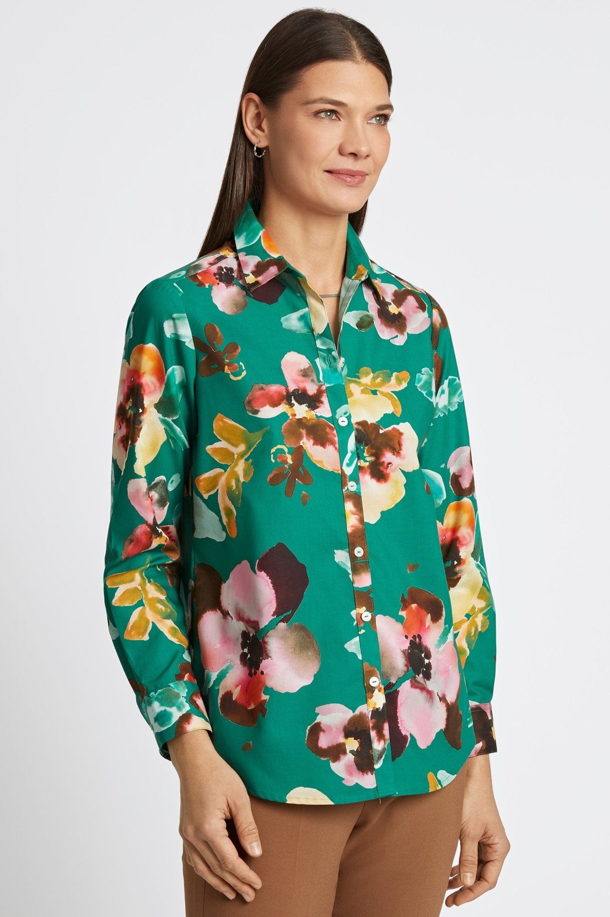 Zoey Watercolor Floral Long Sleeve Shirt