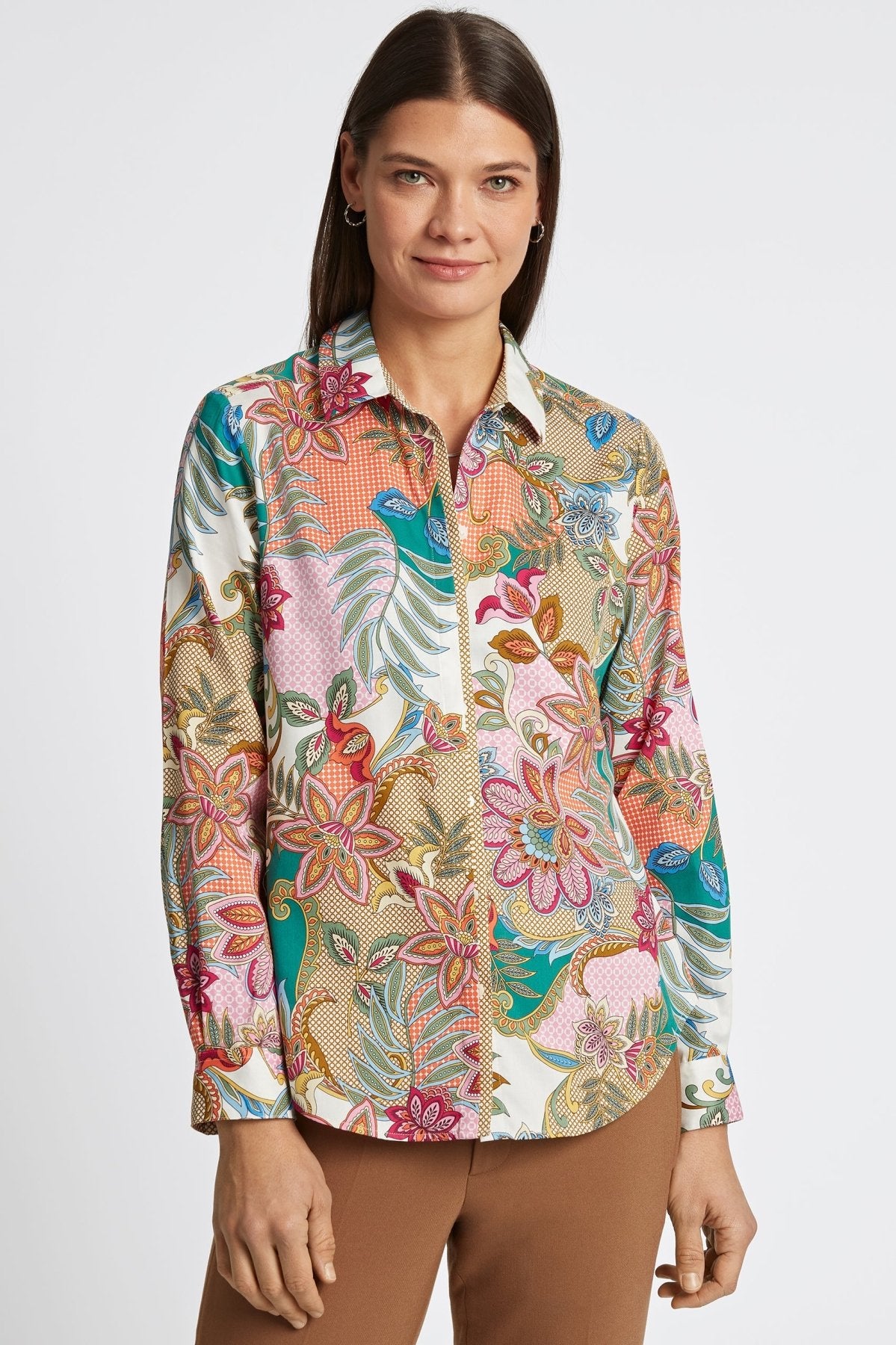Charlie Jacobean Floral Long Sleeve Shirt
