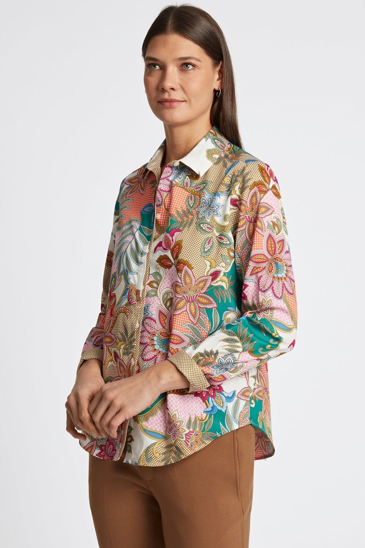 Charlie Jacobean Floral Long Sleeve Shirt
