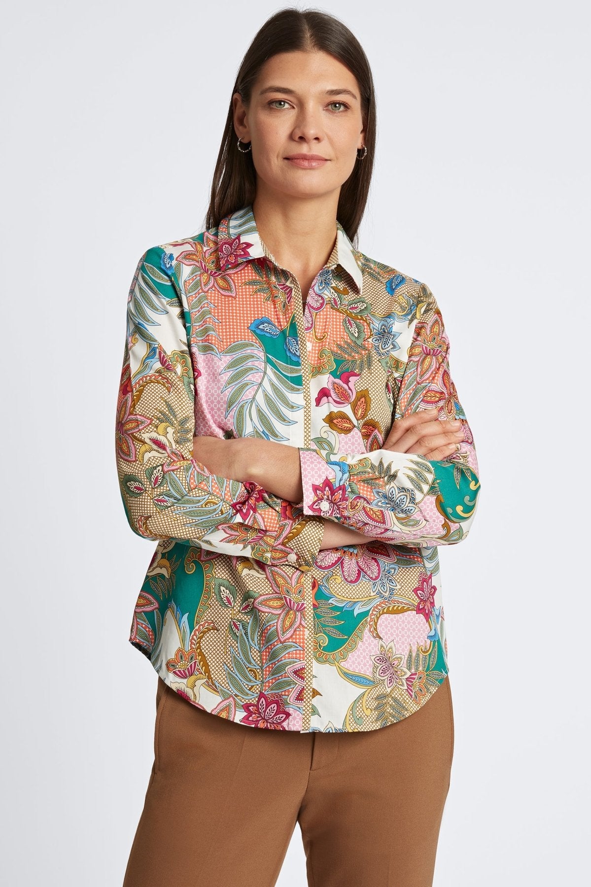 Charlie Jacobean Floral Long Sleeve Shirt