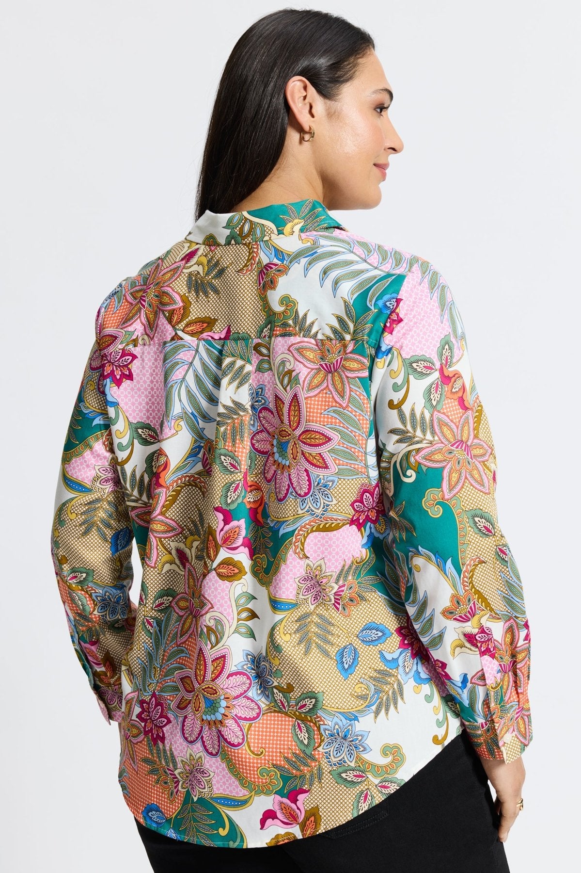 Charlie Plus Jacobean Floral Long Sleeve Shirt