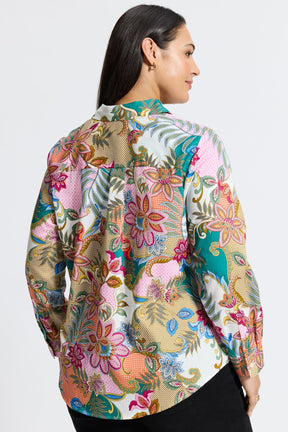 Charlie Plus Jacobean Floral Long Sleeve Shirt