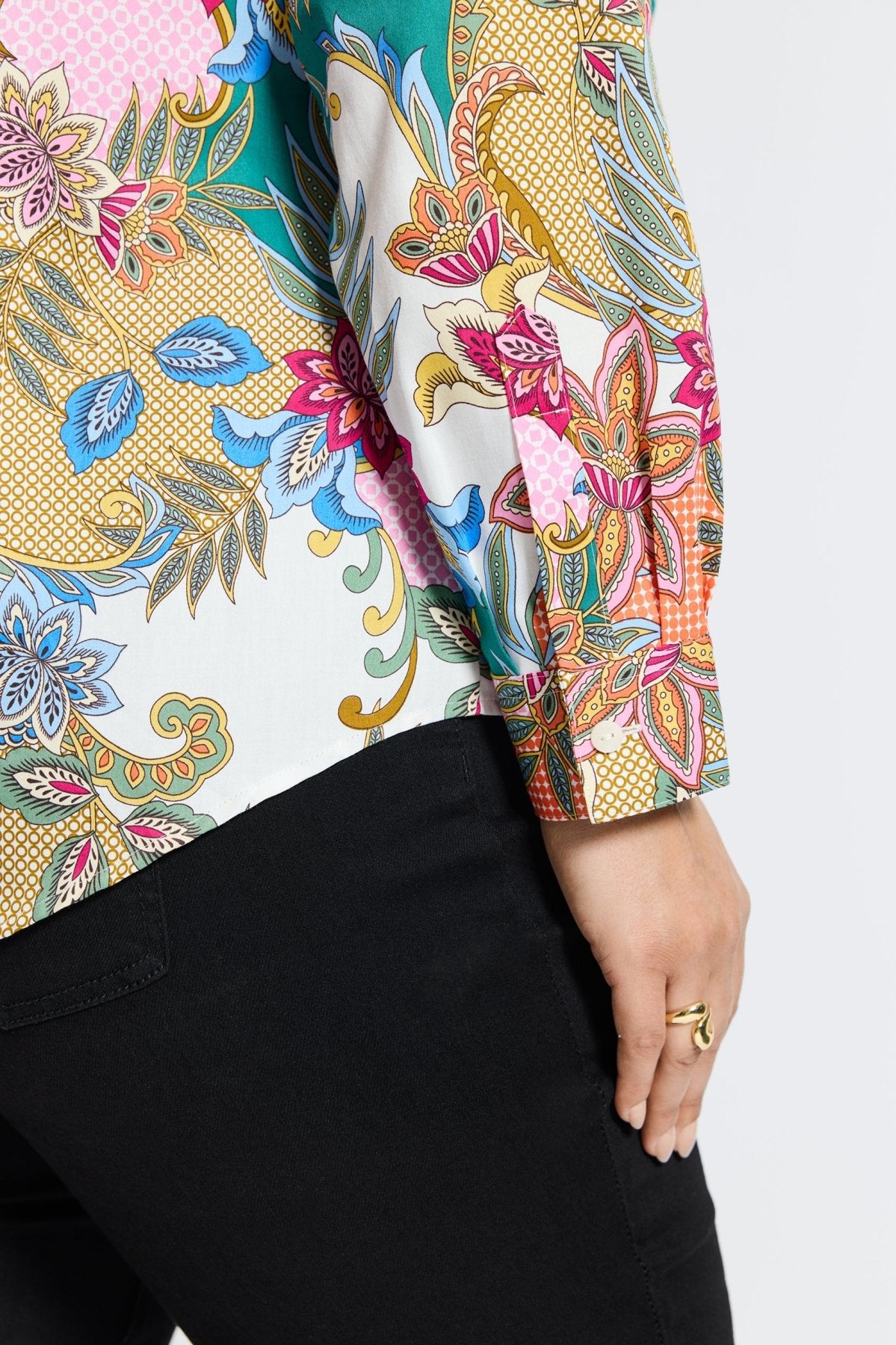 Charlie Plus Jacobean Floral Long Sleeve Shirt