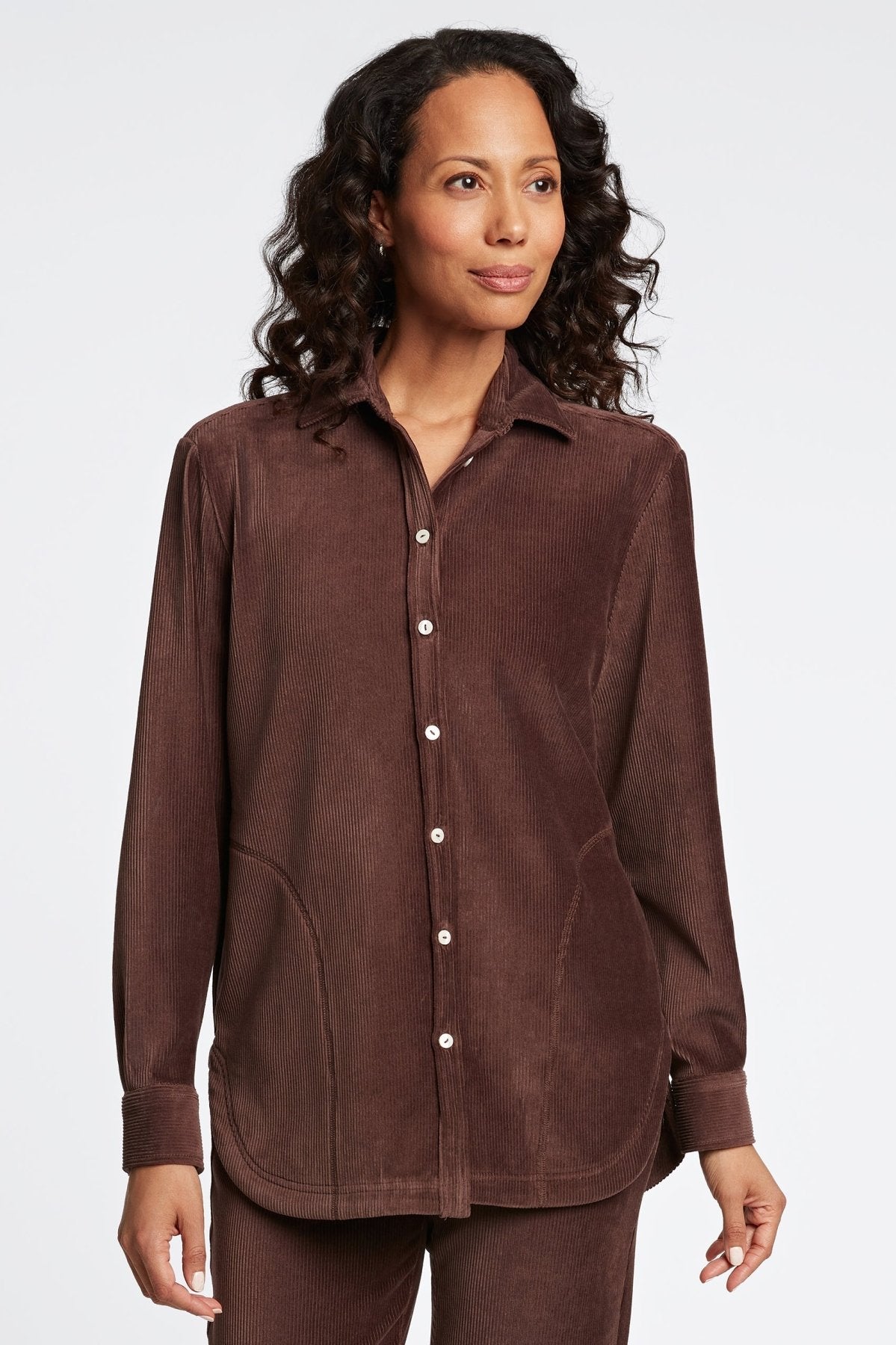 Maddy Plush Cord Long Sleeve Shirt