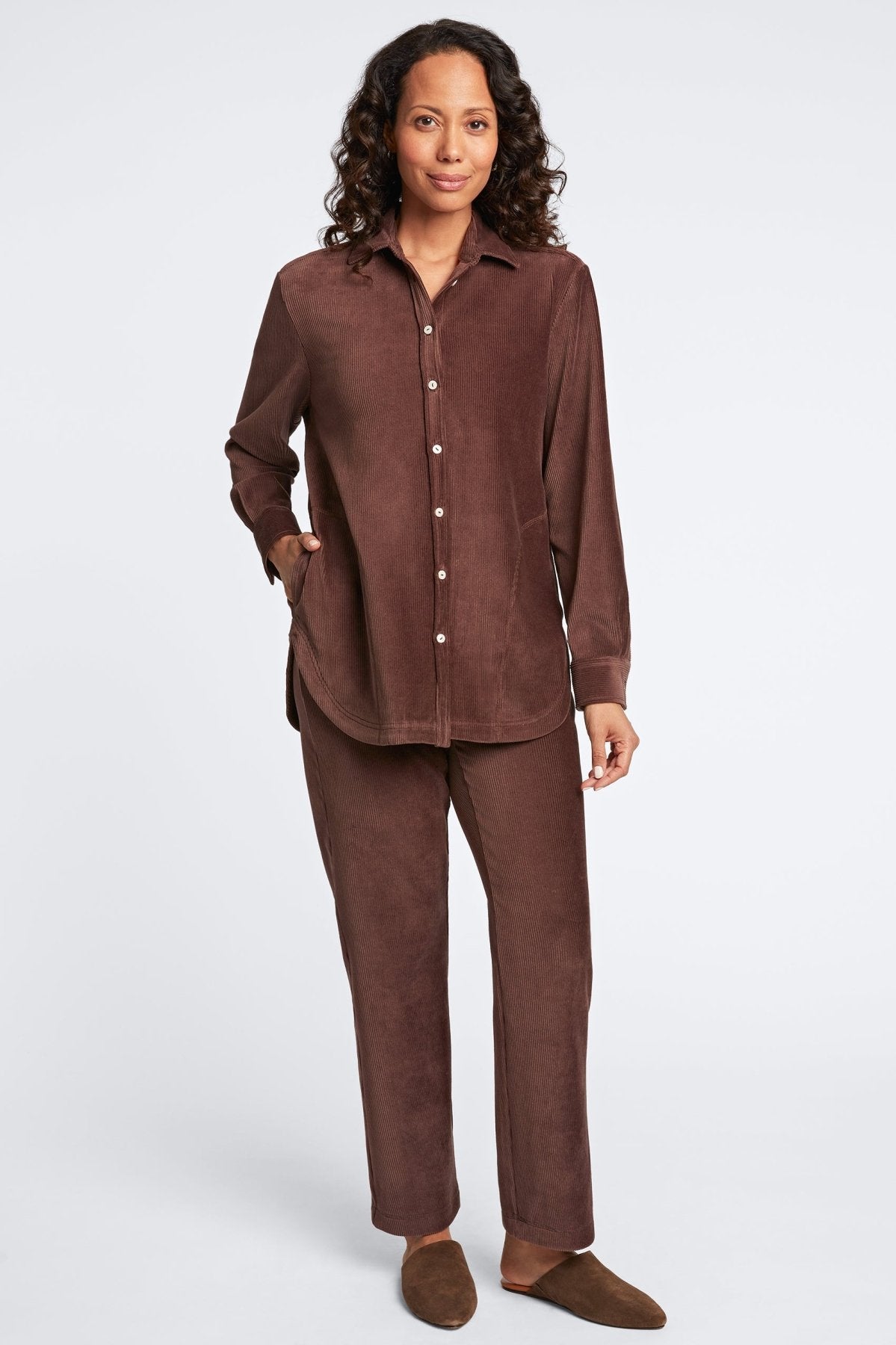Maddy Plush Cord Long Sleeve Shirt