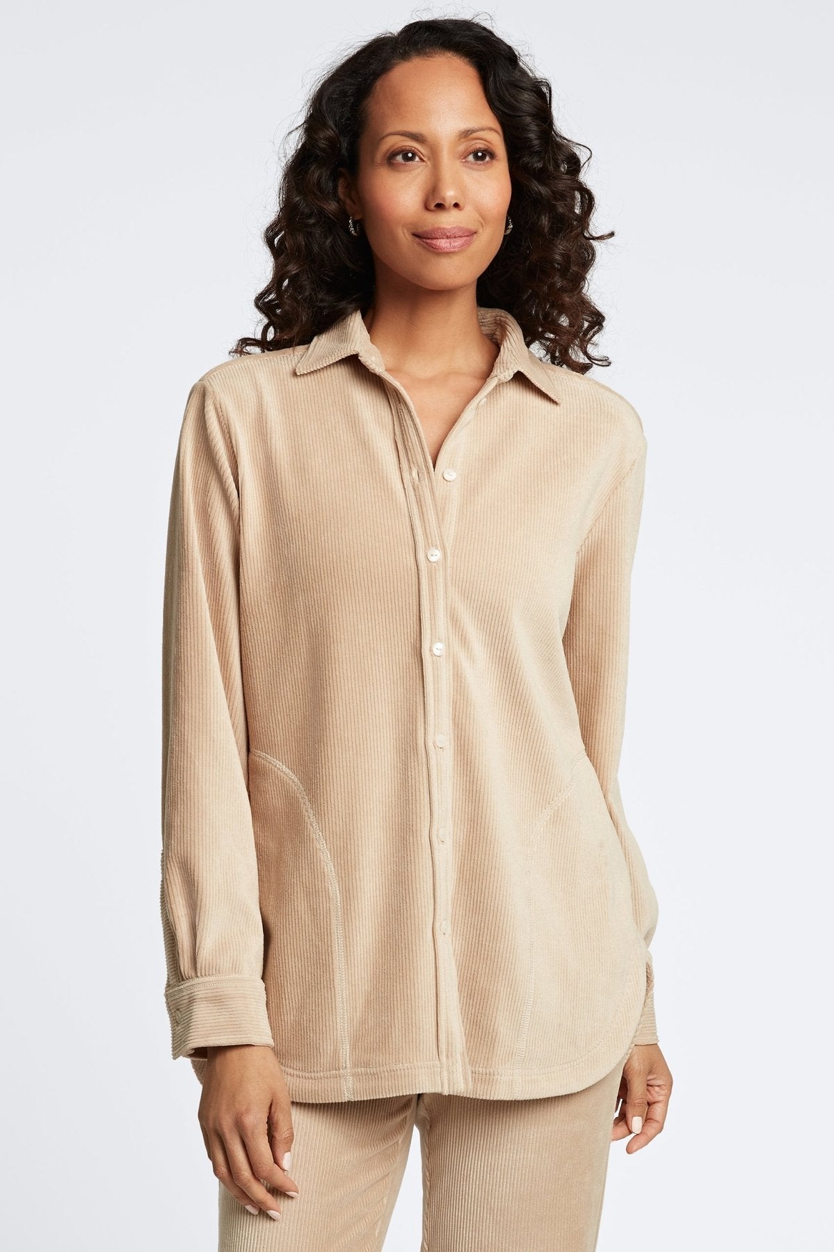 Maddy Plush Cord Long Sleeve Shirt
