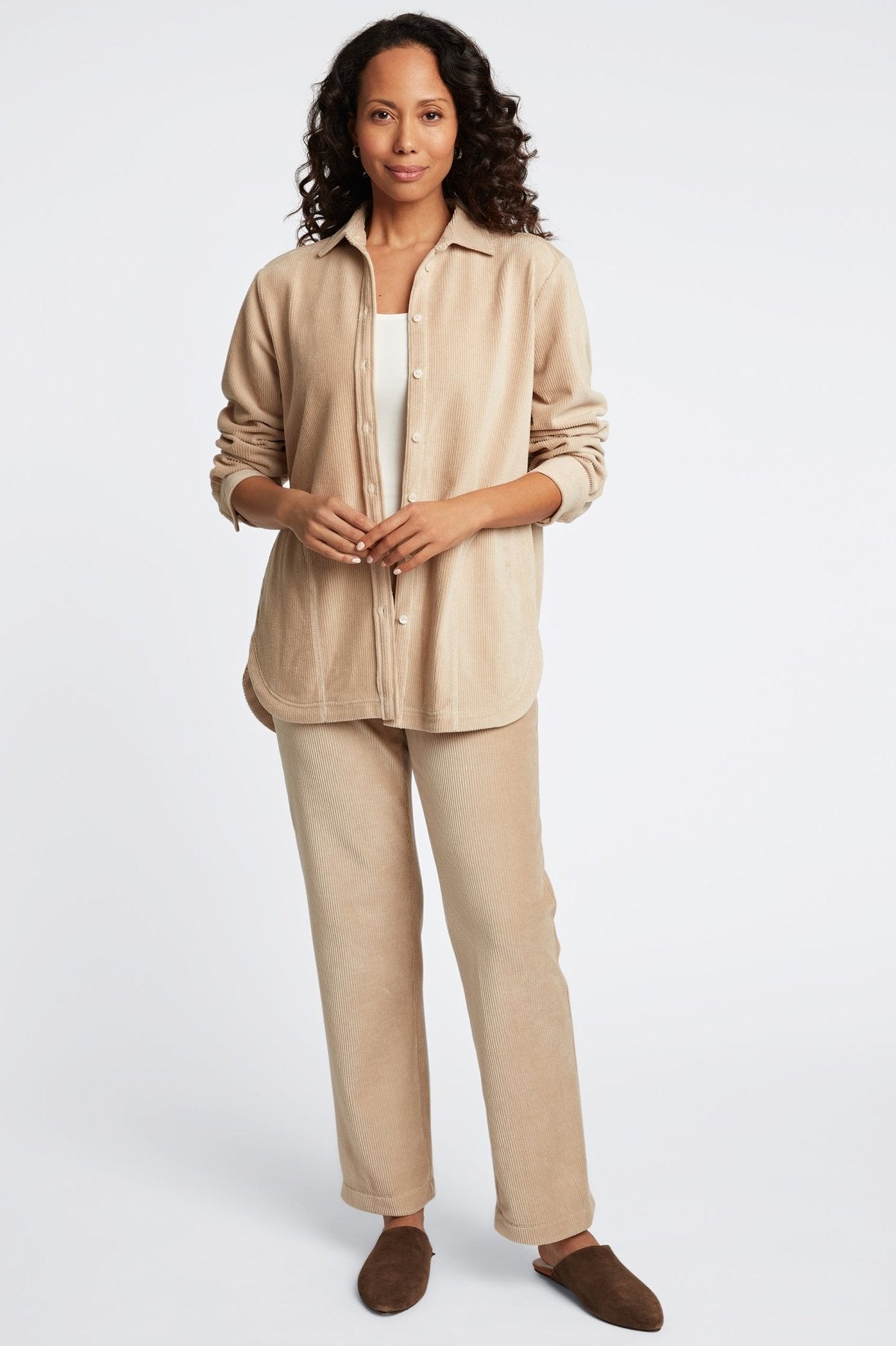 Maddy Plush Cord Long Sleeve Shirt