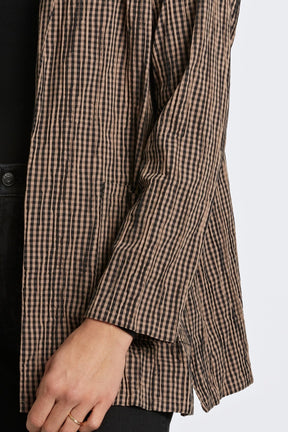 Alana Mini Gingham Crinkle Long Sleeve Jacket