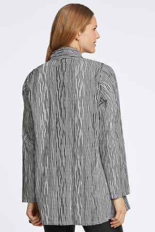 Alana Mini Gingham Crinkle Long Sleeve Jacket