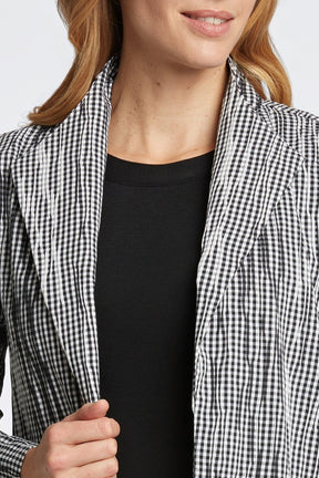 Alana Mini Gingham Crinkle Long Sleeve Jacket
