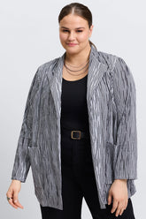 Alana Plus Mini Gingham Crinkle Long Sleeve Jacket