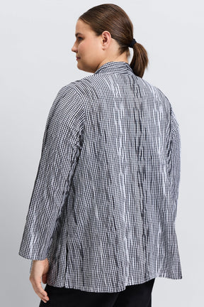 Alana Plus Mini Gingham Crinkle Long Sleeve Jacket