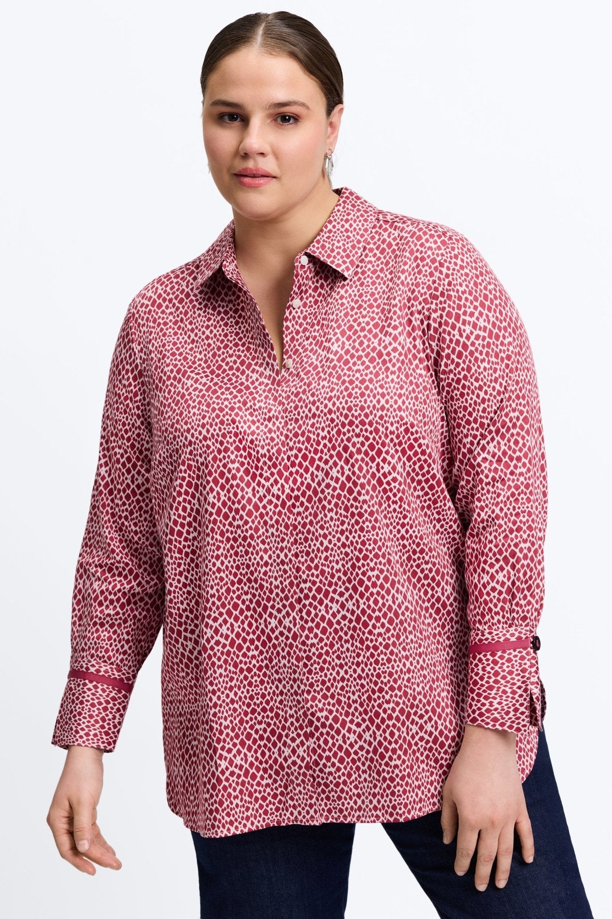 Iris Plus Abstract Snakeskin Long Sleeve Tunic