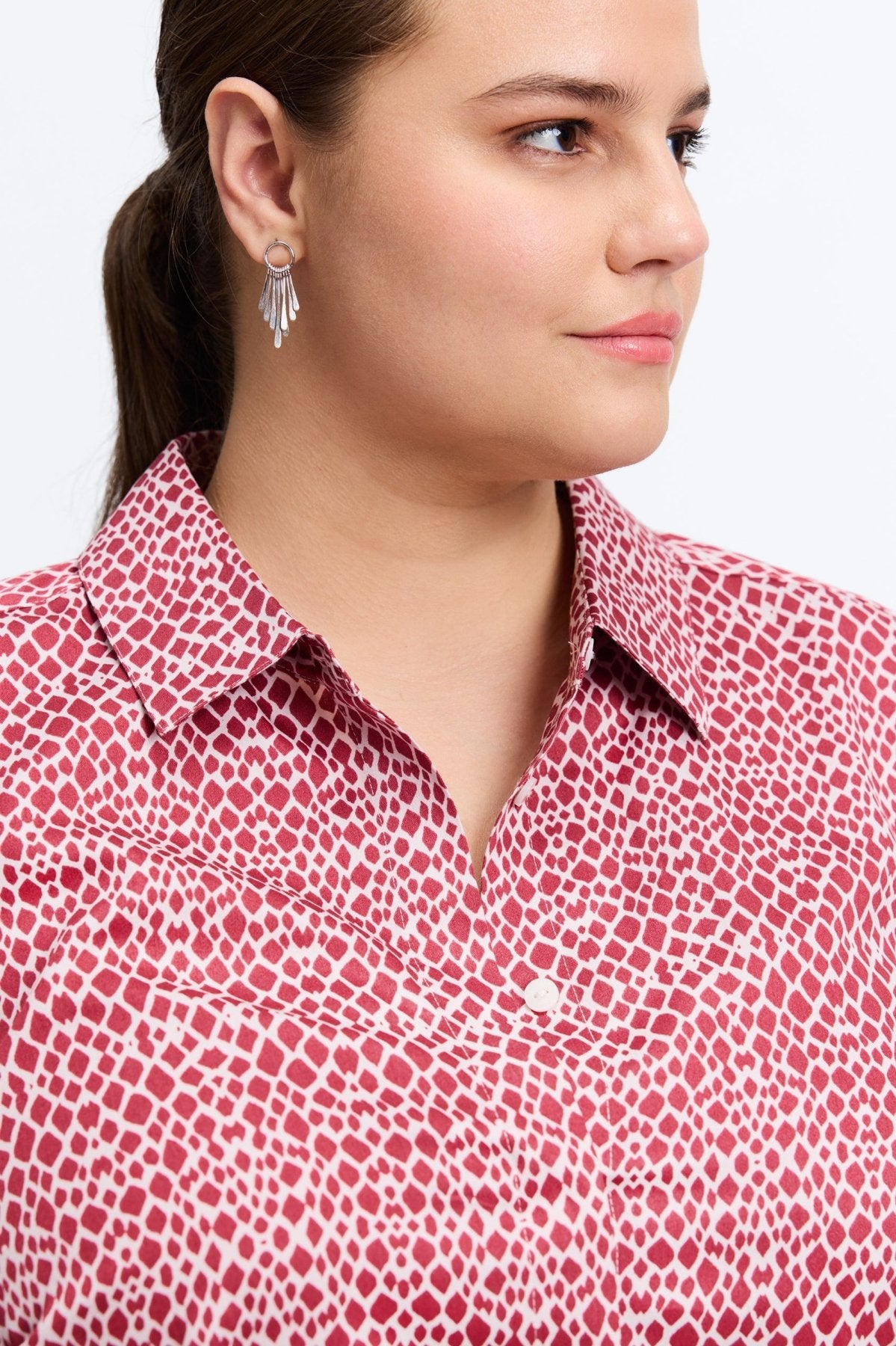 Iris Plus Abstract Snakeskin Long Sleeve Tunic