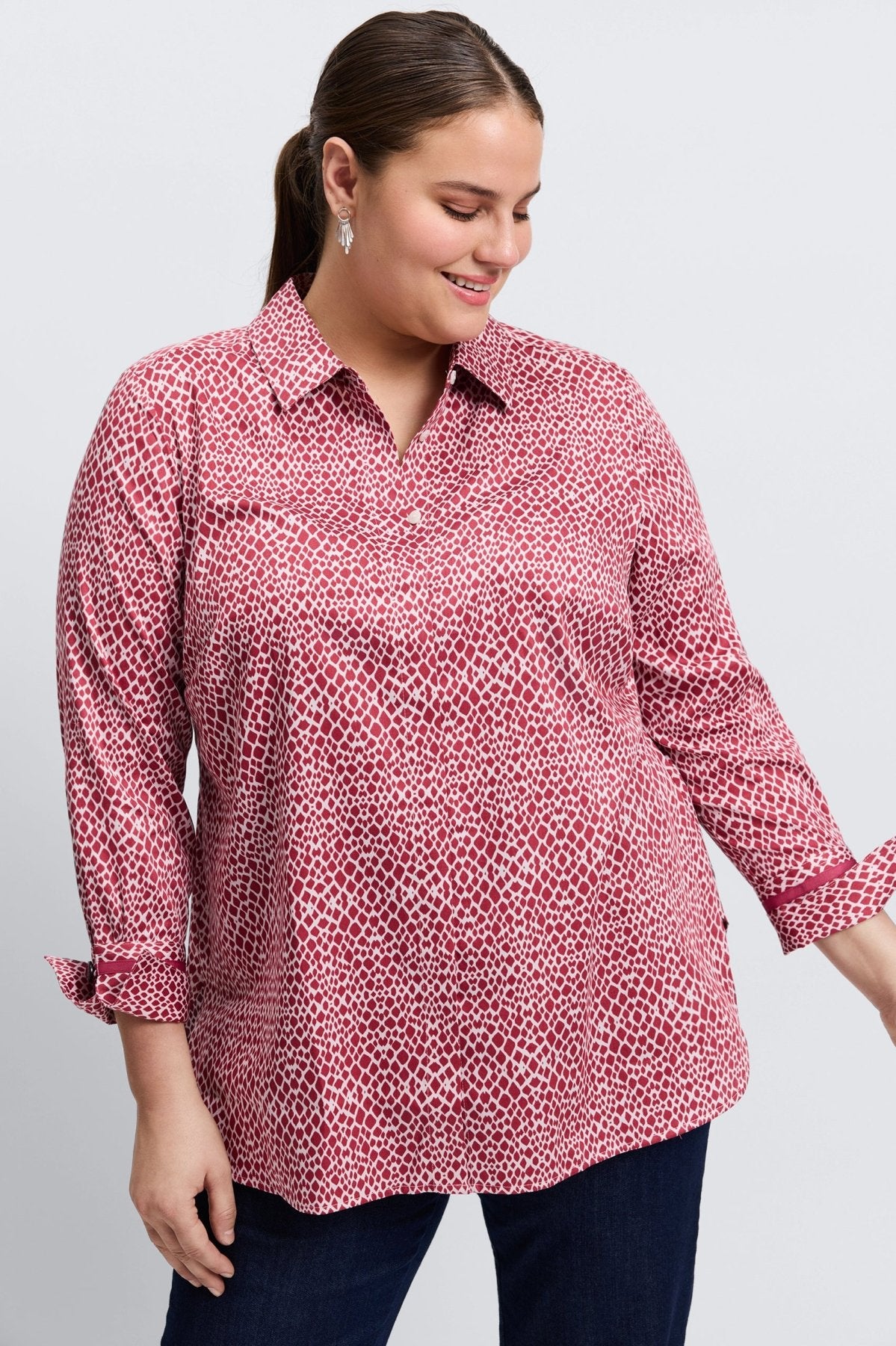 Iris Plus Abstract Snakeskin Long Sleeve Tunic