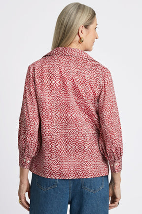 Frankie Abstract Snakeskin 3/4 Sleeve Popover Shirt