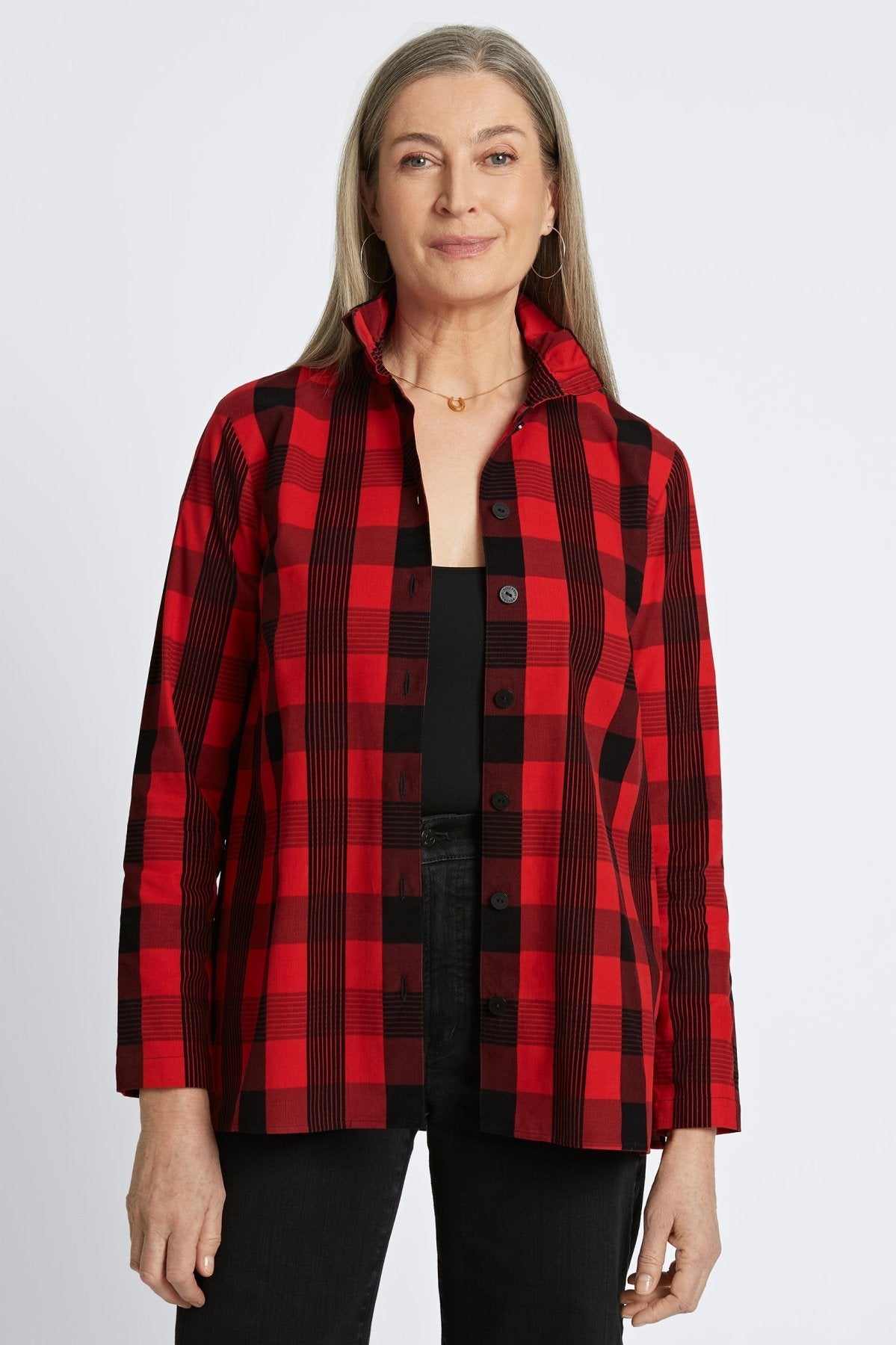 Carolina Buffalo Check Corduroy Long Sleeve Shirt Jacket