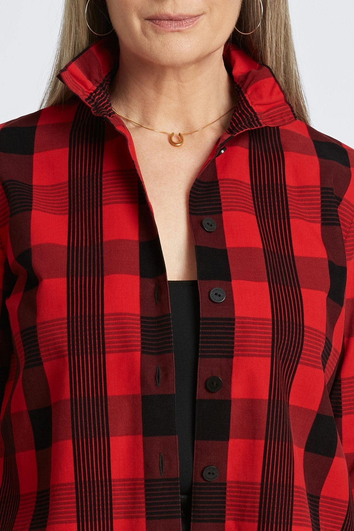Carolina Buffalo Check Corduroy Long Sleeve Shirt Jacket