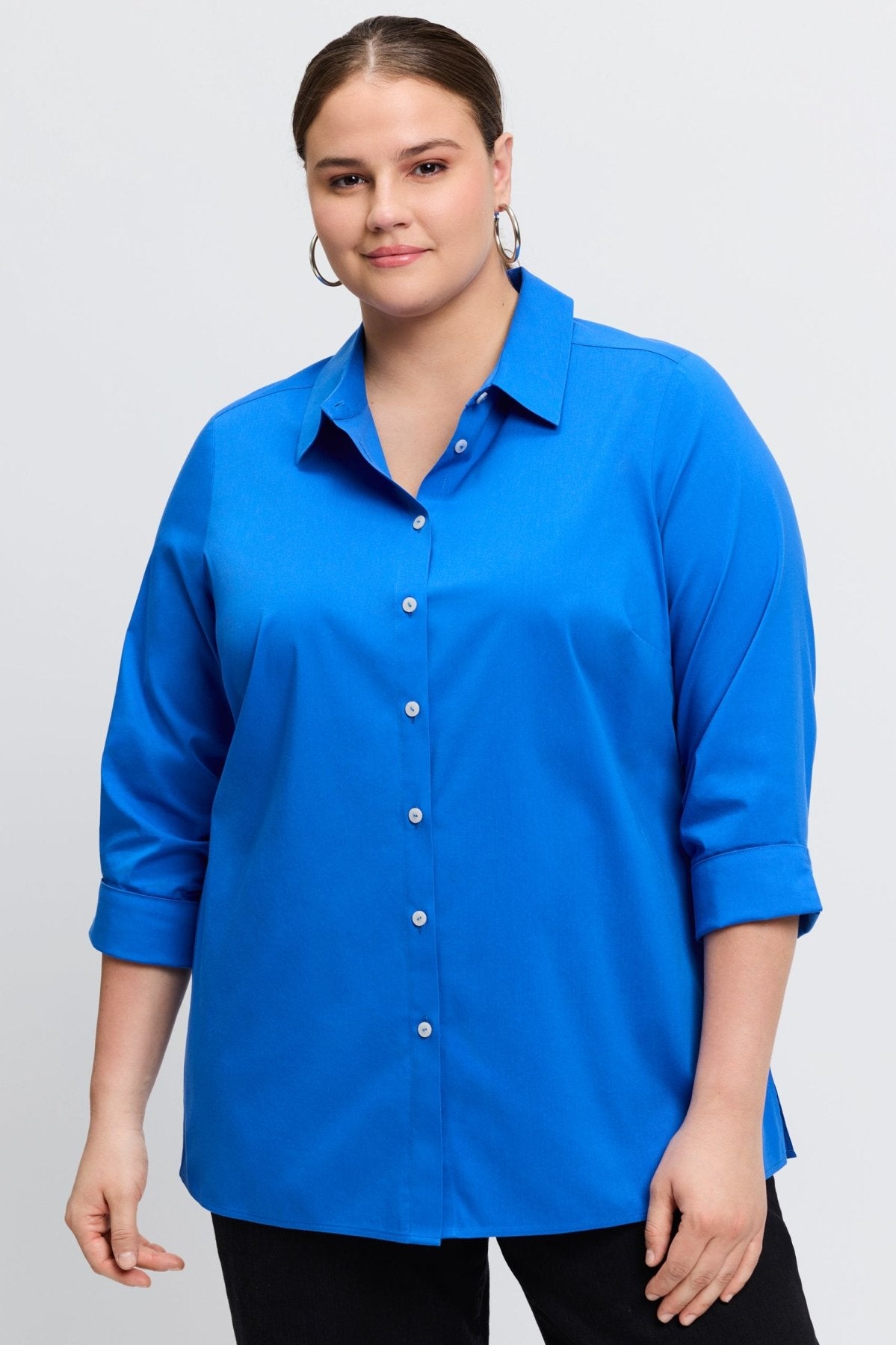 Evelyn Plus No Iron Stretch 3/4 Sleeve Shirt