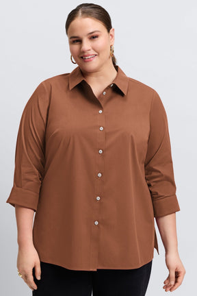 Evelyn Plus No Iron Stretch 3/4 Sleeve Shirt
