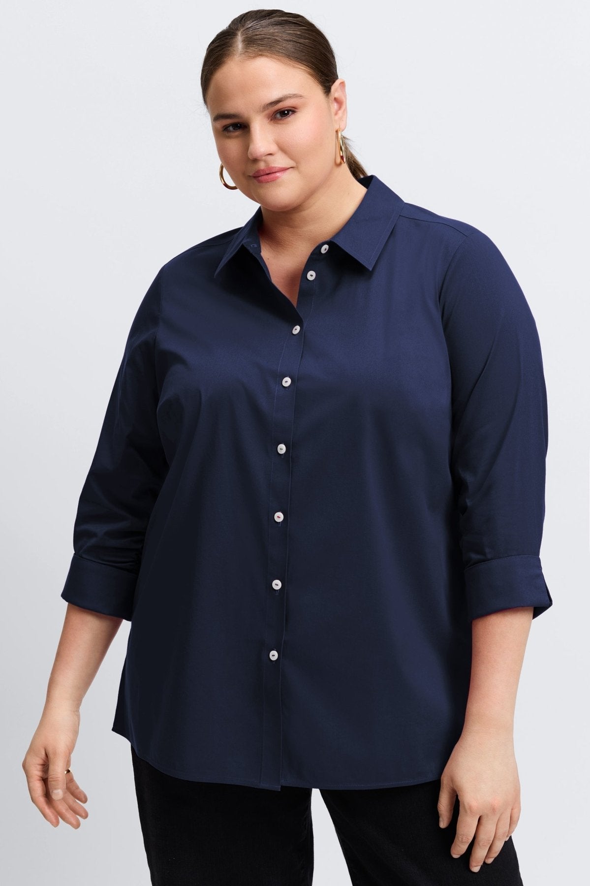 Evelyn Plus No Iron Stretch 3/4 Sleeve Shirt