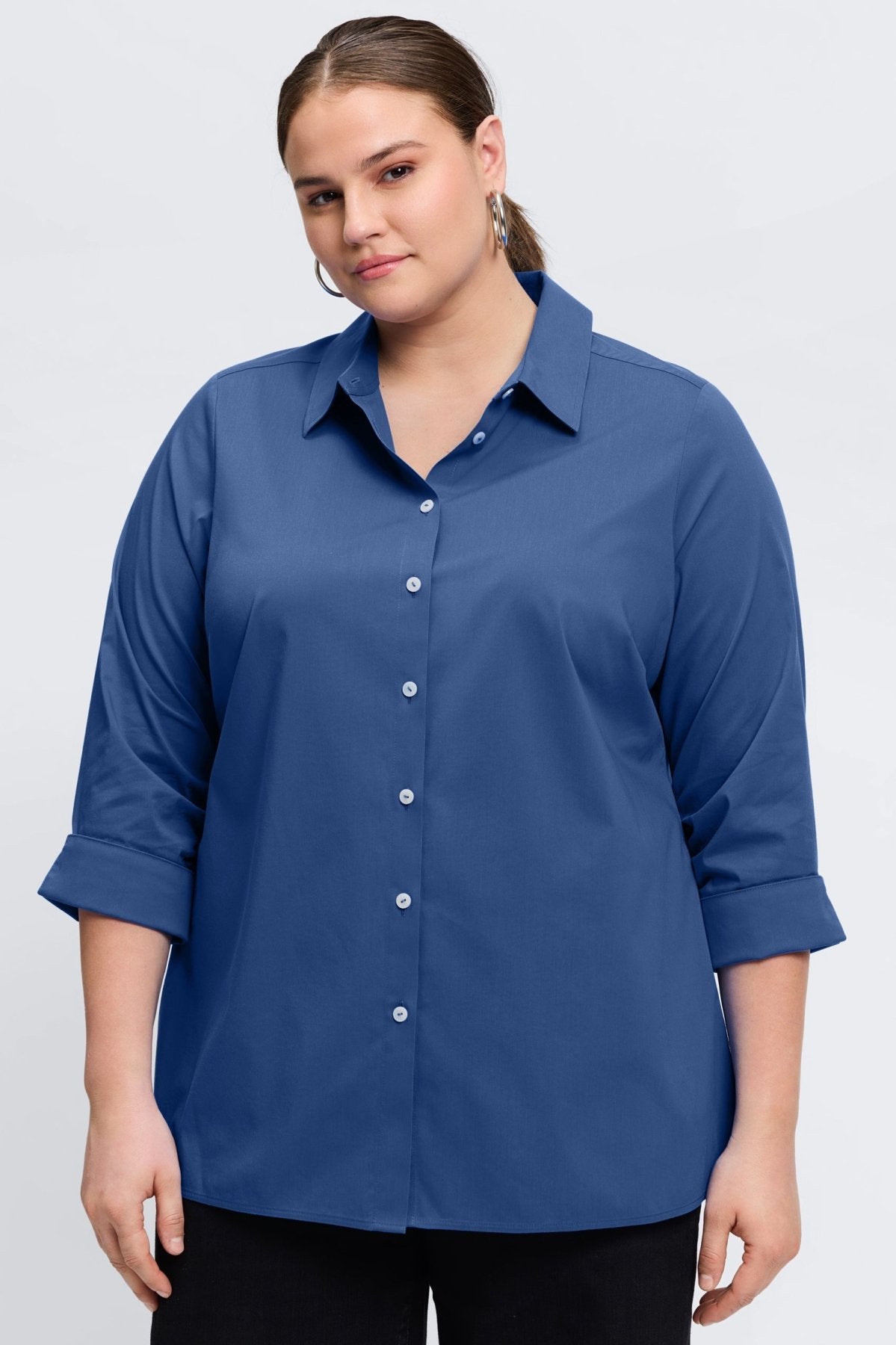 Evelyn Plus No Iron Stretch 3/4 Sleeve Shirt