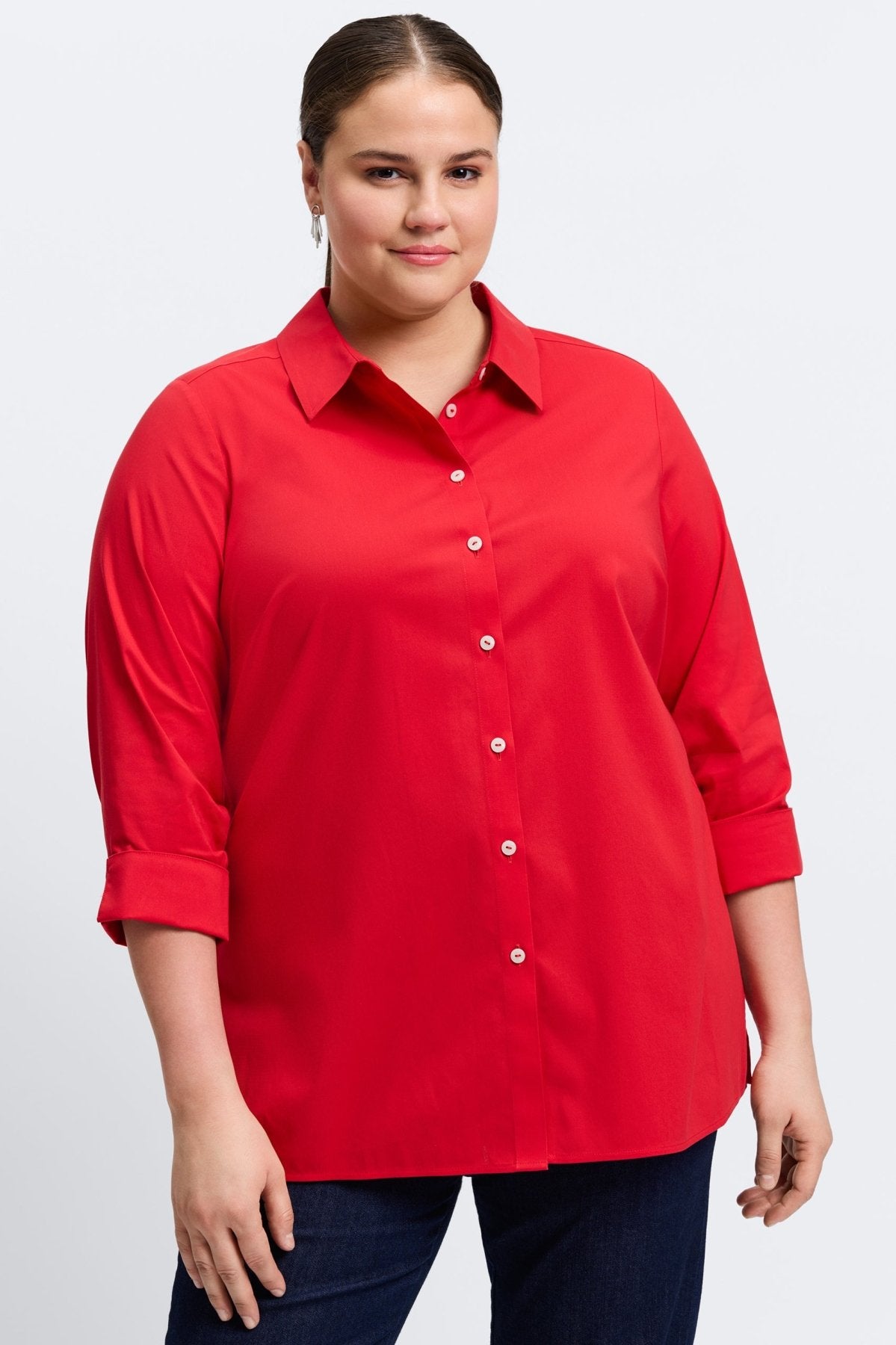 Evelyn Plus No Iron Stretch 3/4 Sleeve Shirt