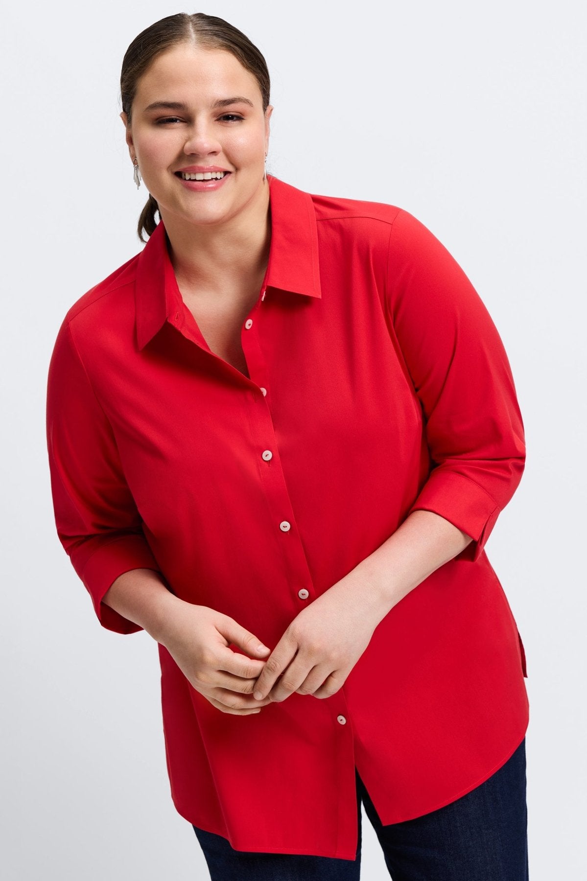 Evelyn Plus No Iron Stretch 3/4 Sleeve Shirt