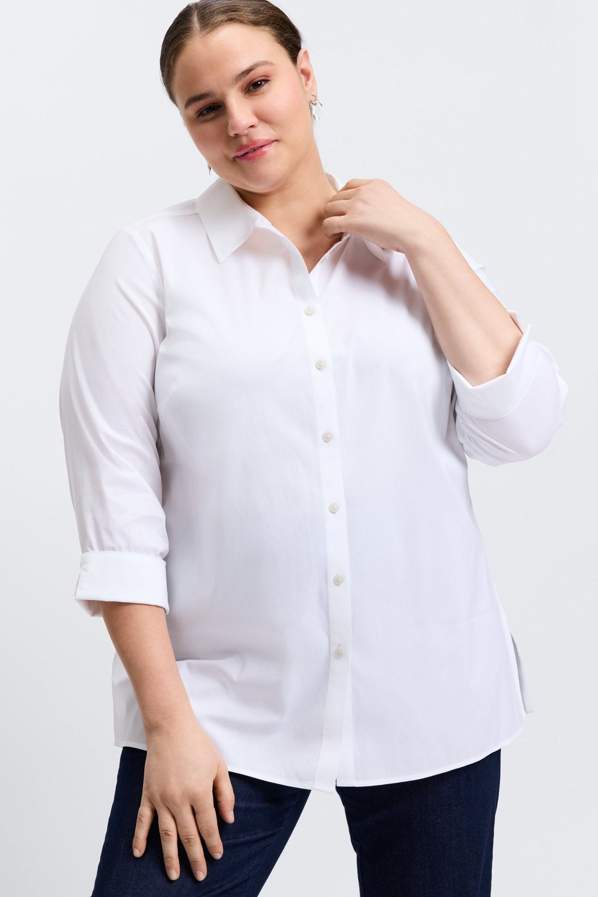 Evelyn Plus No Iron Stretch 3/4 Sleeve Shirt