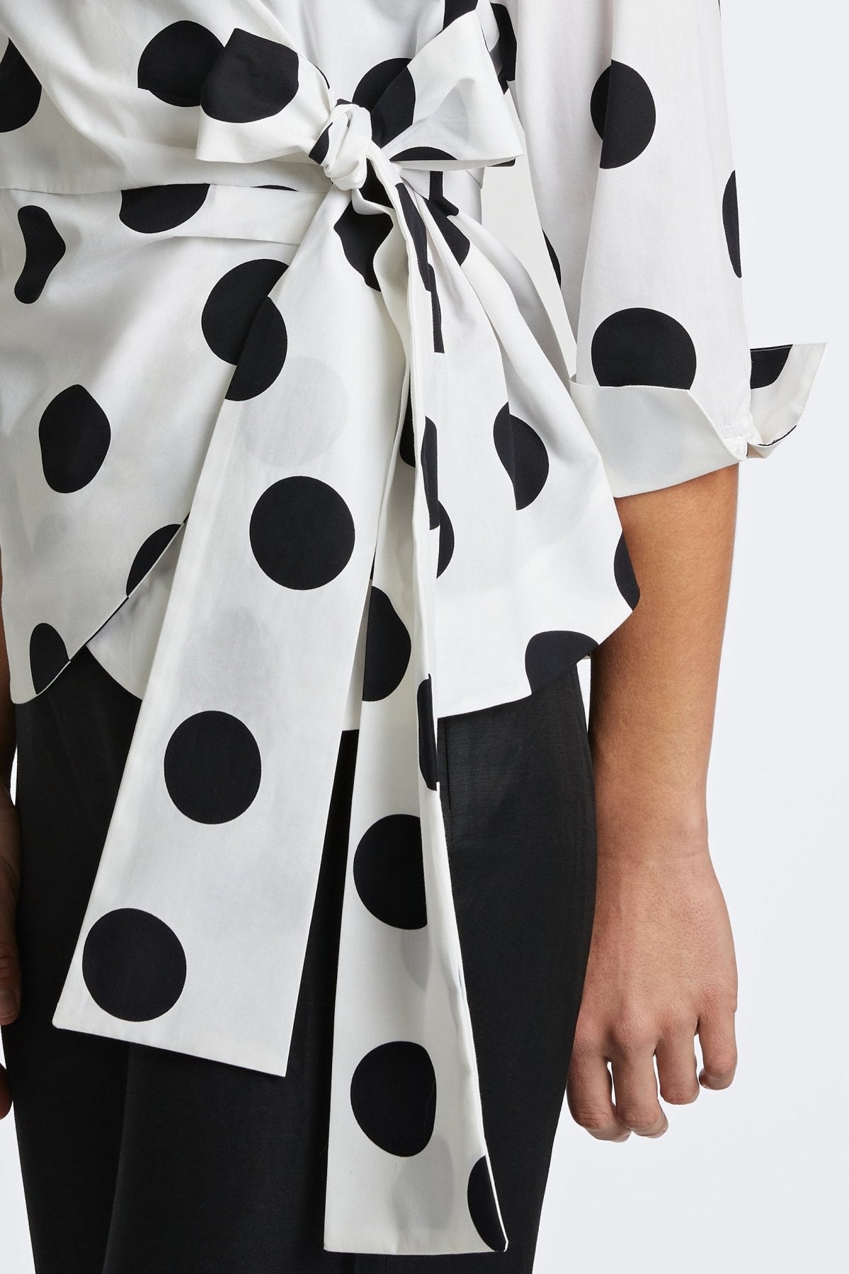 Salina Black & White Dot 3/4 Sleeve Shirt