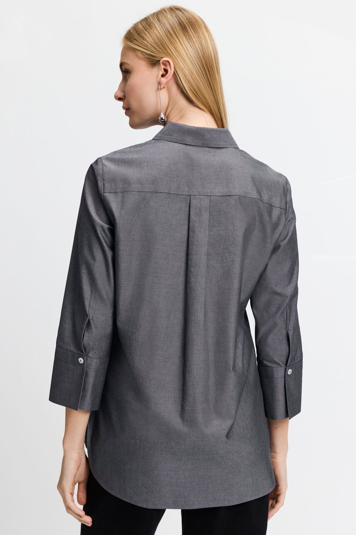 Madison No Iron Pinpoint 3/4 Sleeve Tunic
