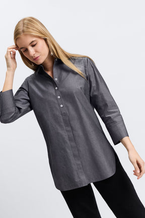 Madison No Iron Pinpoint 3/4 Sleeve Tunic