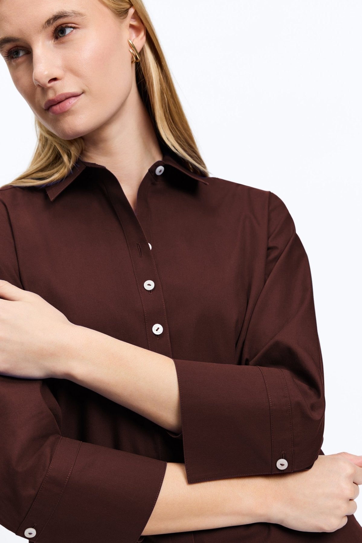 Madison No Iron Pinpoint 3/4 Sleeve Tunic