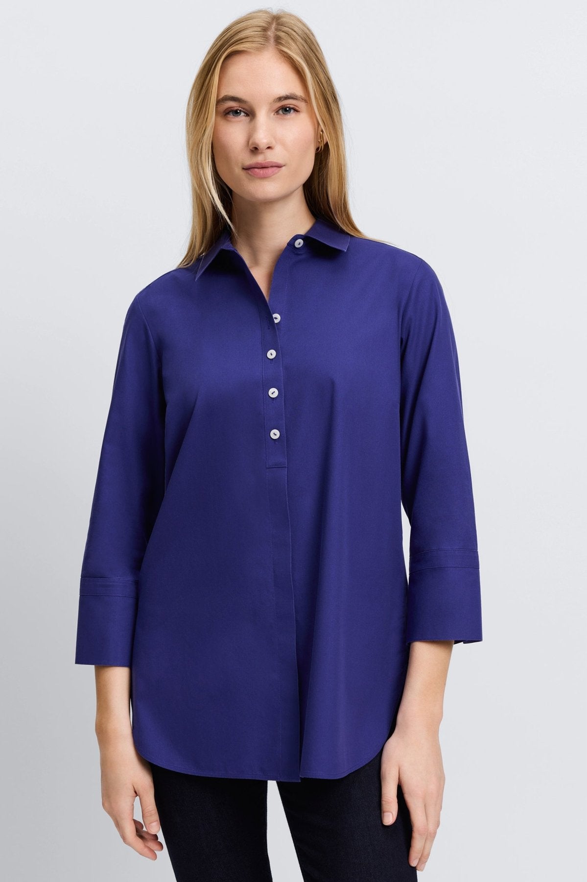 Madison No Iron Pinpoint 3/4 Sleeve Tunic