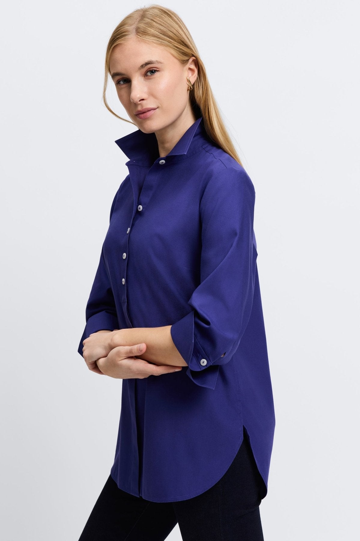 Madison No Iron Pinpoint 3/4 Sleeve Tunic