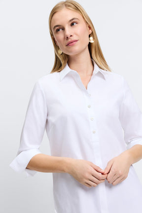 Madison No Iron Pinpoint 3/4 Sleeve Tunic