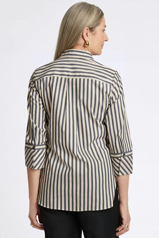 Madison No Iron Stretch Stripe 3/4 Sleeve Tunic