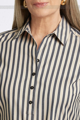 Madison No Iron Stretch Stripe 3/4 Sleeve Tunic