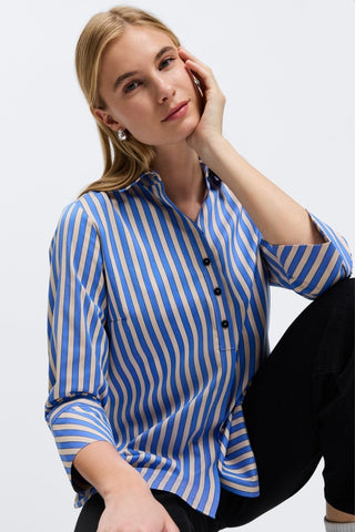 Madison No Iron Stretch Stripe 3/4 Sleeve Tunic