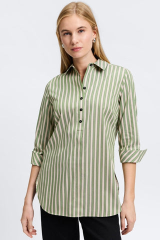 Madison No Iron Stretch Stripe 3/4 Sleeve Tunic
