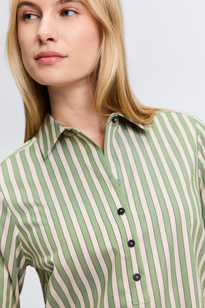 Madison No Iron Stretch Striped 3/4 Sleeve Tunic