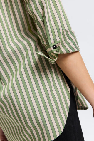 Madison No Iron Stretch Stripe 3/4 Sleeve Tunic