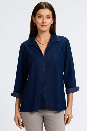 Agnes Tencel® Denim 3/4 Sleeve Popover Shirt