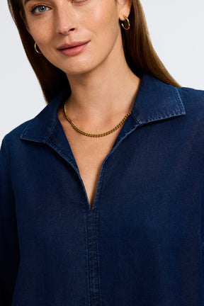 Agnes Tencel® Denim 3/4 Sleeve Popover Shirt