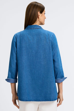 Agnes Tencel® Denim 3/4 Sleeve Popover Shirt