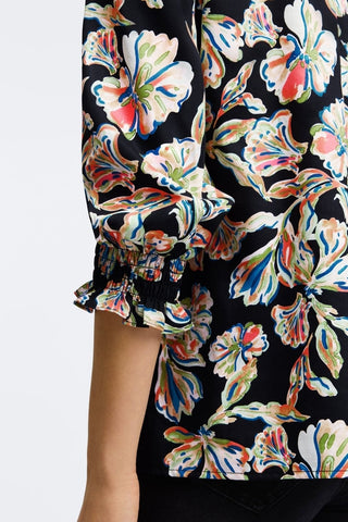 Alicia Night Blossoms 3/4 Sleeve Popover Shirt