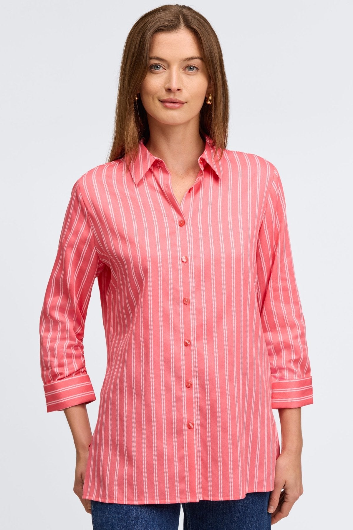Evelyn Rope Stripe 3/4 Sleeve Shirt