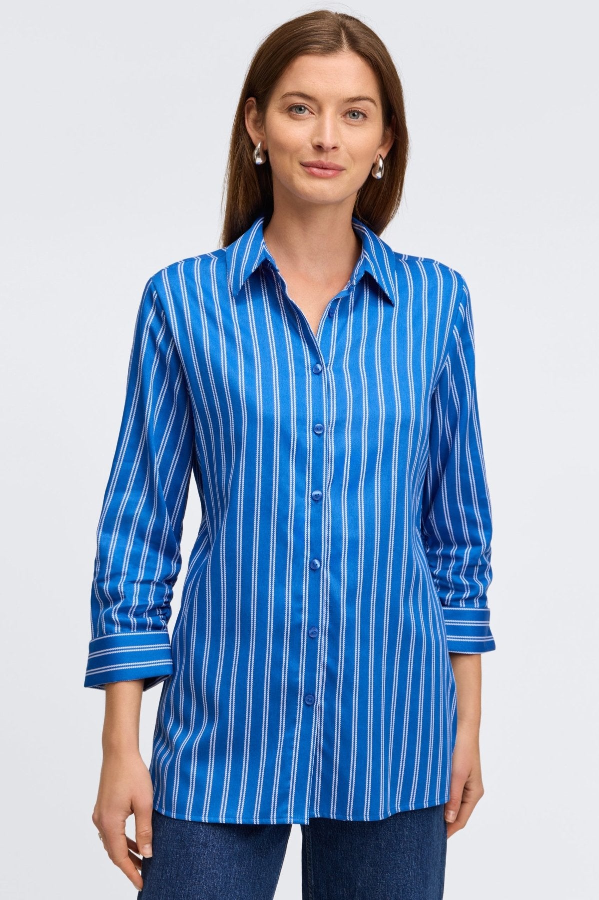Evelyn Rope Stripe 3/4 Sleeve Shirt