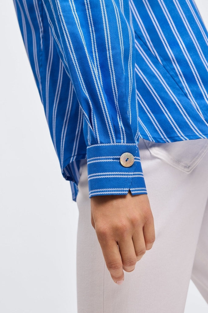 Paityn Rope Stripe Long Sleeve Shirt- Foxcroft